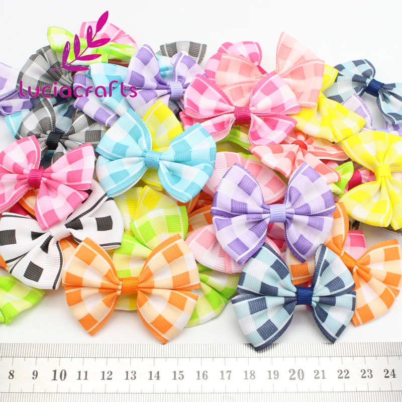 

Lucia crafts 12 шт случайный микс мини ткань лук головной убор DIY девушки бутик одежды ремесло B0203