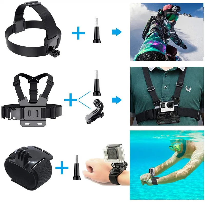 Комплект аксессуаров для GoPro Hero 7 6 5 Black 4 3 Session аксессуары экшн-камеры Xiaomi Yi 4k AKASO