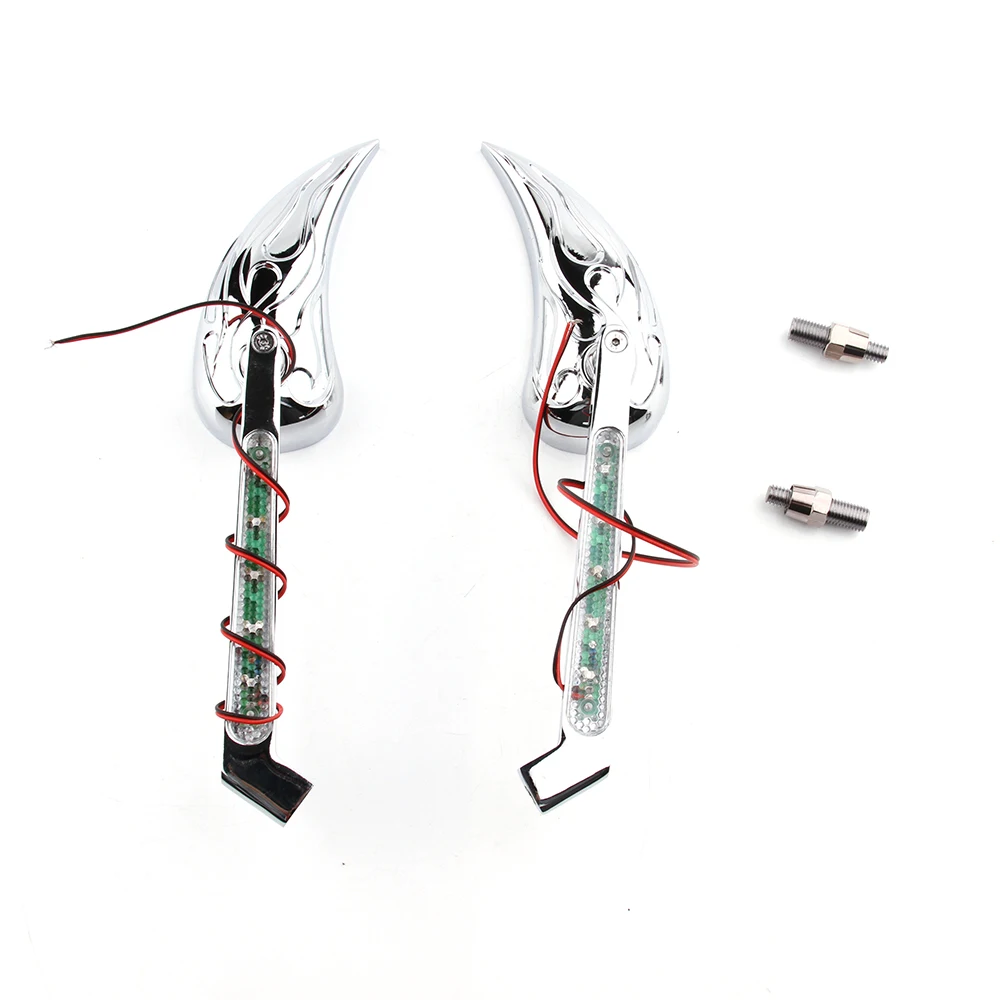 Motorcycle LED Turn Signals Rearview Rear View Side Mirror For Honda Kawasaki Yamaha Suzuki 883 1200 Touring ZX6R ZX9R CBR600RR