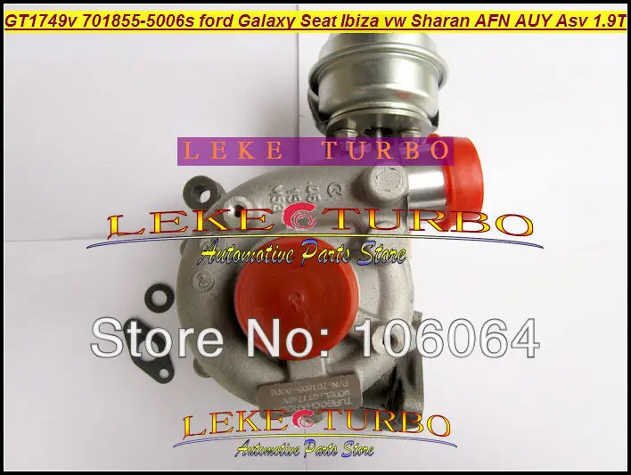 Турбокомпрессор GT1749V 701855 5006S 028145702S для Ford Galaxy Seat Alhambra Ibiza VW Sharan AFN/AUY/ASV/AVG 1.9L TDI|turbo