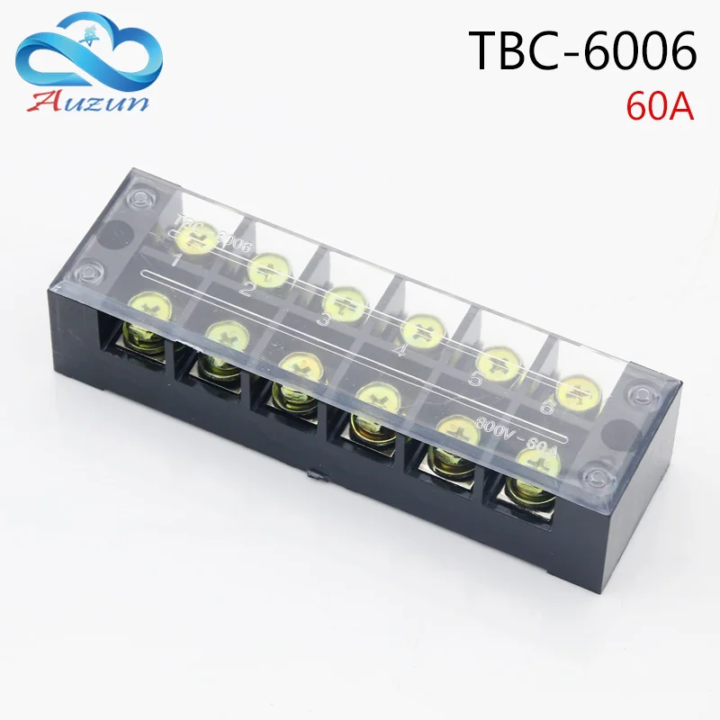 TBC-6006 клеммные блоки стационарные клеммы с высоким током 60A 6P медный контакт |