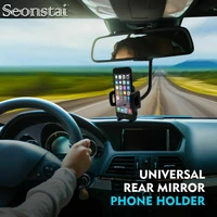 universal car rearview mirror mount phone holder flexible 360 degrees car mobile phone stands for iphone samsung gps smartphone