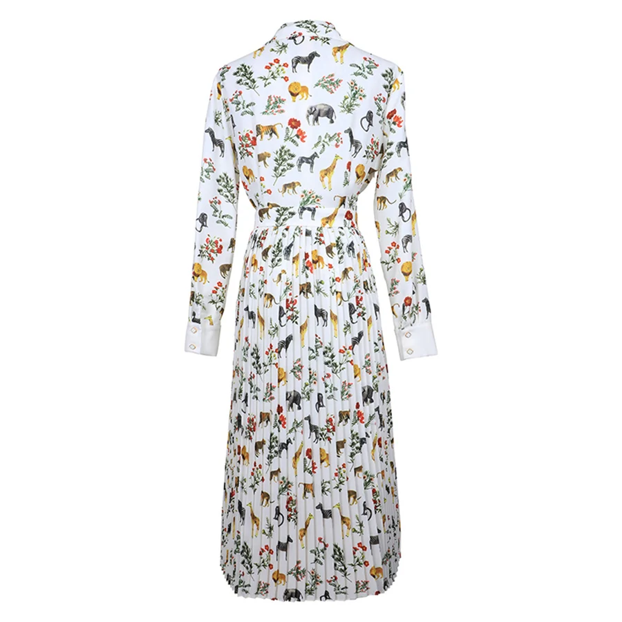 AELESEEN высокое качество Boho платья 2019 Лето Для женщин с длинным рукавом животных