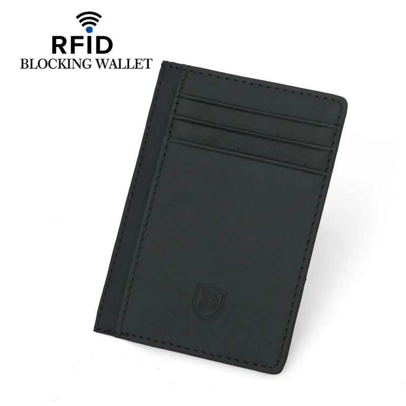 Держатель для карт из коровьей кожи для мужчин, RFID кошелек для кредитных карт, тонкий мульти-карты, слоты для монет, Карманный держатель для карт, Rfid защита карт
