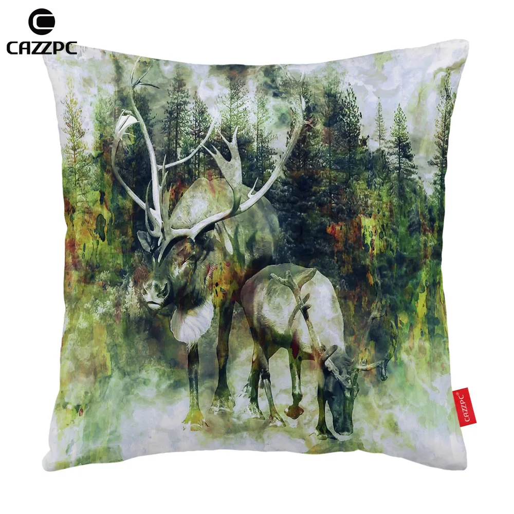 Abstract Watercolor Tiger Lion Moose Elephant Print Decorative Pillowcase Cushion Covers Sofa Chair Home Decor | Дом и сад