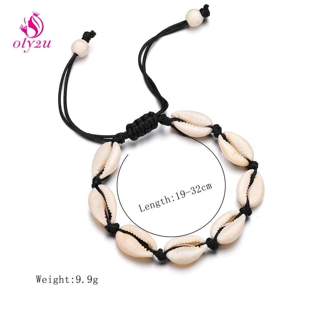 Женский плетеный браслет Oly2u ручной работы в стиле бохо с цепочкой и бусинами