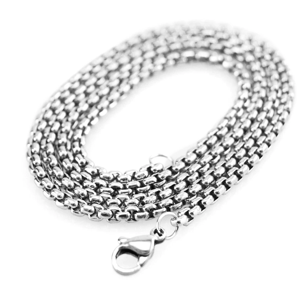 

Квадратная цепочка Rolo ожерелье 3/4/5 мм ширина коробки цепи Популярные Diy ювелирные изделия ожерелье из нержавеющей стали высокое качество 10 ...