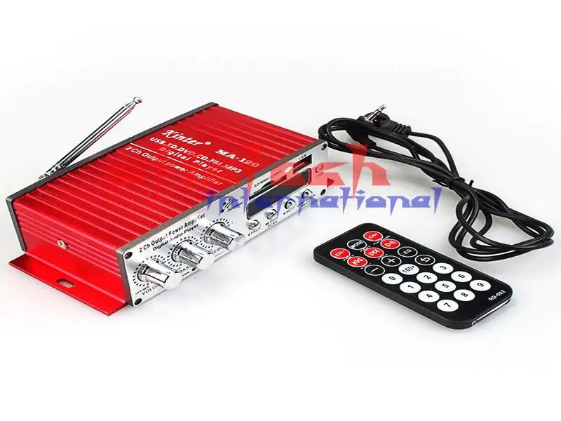 Аудиоусилитель Kinter MA - 120 12 В 10 шт. Hi-Fi с поддержкой FM SD USB ввод 2x20 Вт стерео карта