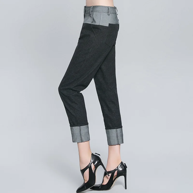 POKWAI/Повседневные укороченные хлопковые брюки карандаш для женщин модная