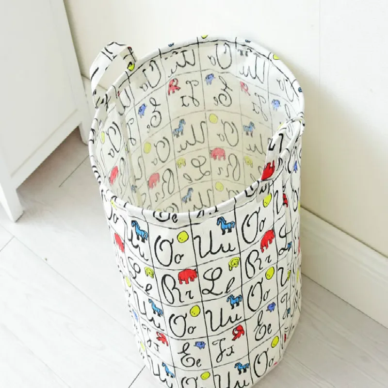 

Creative Linen Hamper Folding Storage Bucket Home Toy Clothes Sundries Storage Bra Socks Storage Bucket 35*45cm