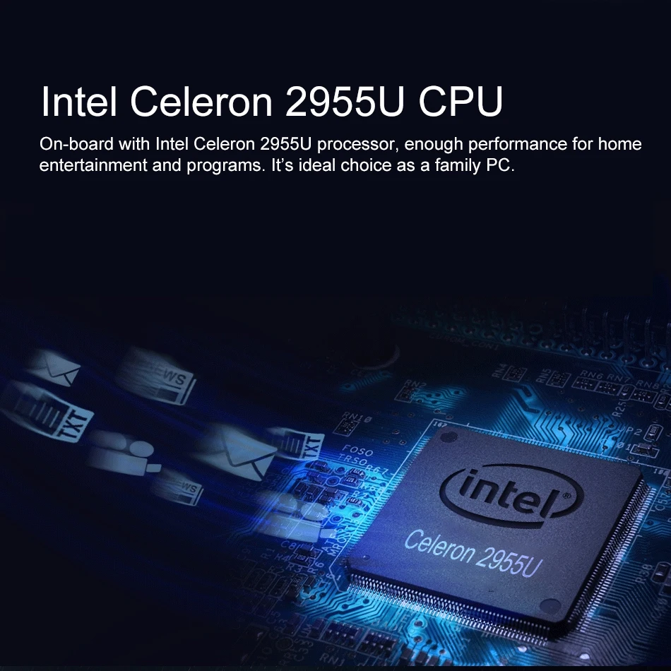Безвентиляторный мини ПК Celeron 2955U Dual LAN Windows 7 Мини компьютер Nuc Настольный 2* HDMI 2* COM офисный ПК DDR3 ram HDD HTPC