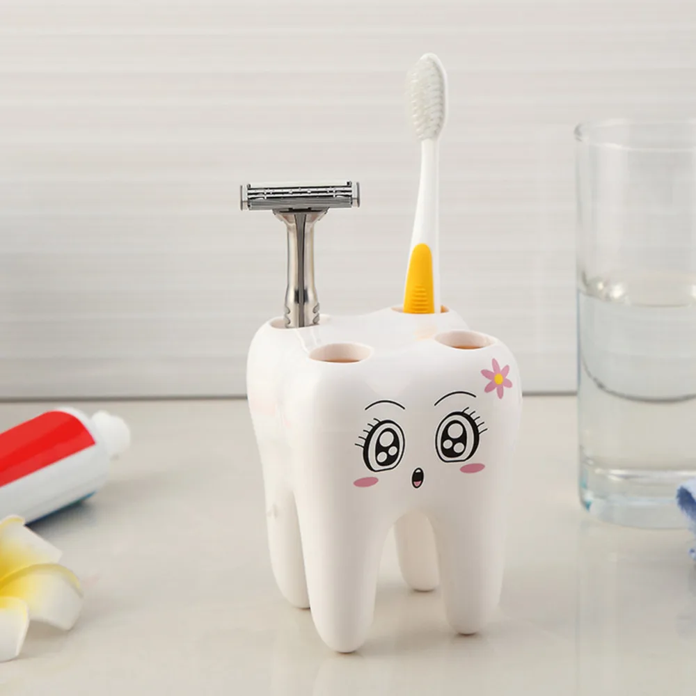 Зубная щетка держатель для зубов с рисунком из мультфильма 4 отверстия стильные