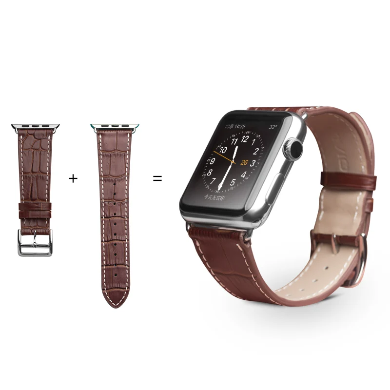 Qialino модные Пояса из натуральной кожи ремешок для iwatch нержавеющей Булавки пряжки