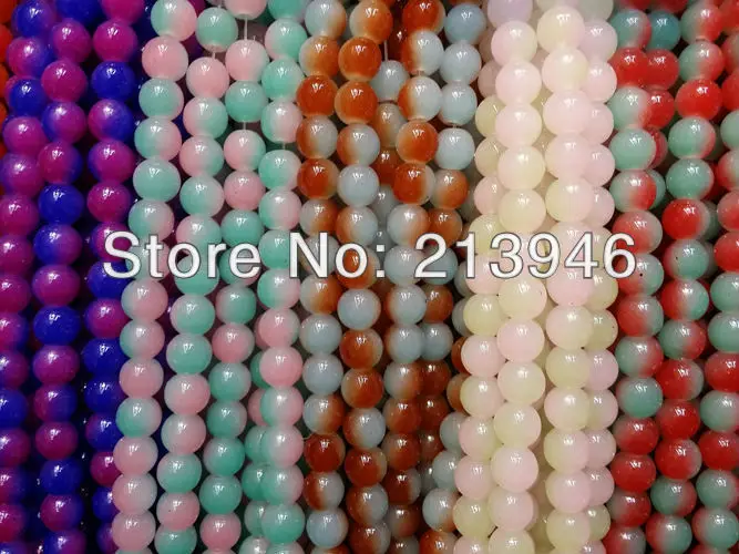 

8 мм (525 шт. = 5 нитей, смешанные 5 цветов) Новый стиль! Двухцветные стеклянные аксессуары