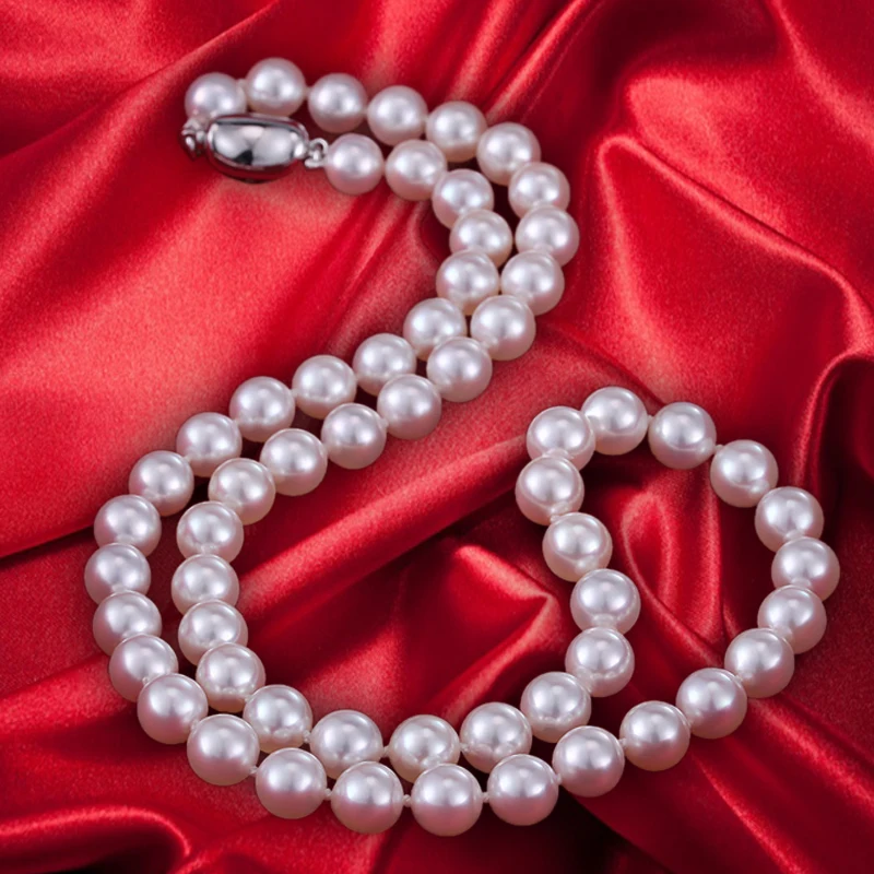 Ожерелье с пресноводным жемчугом ожерелье натуральным культивированным 9 11 мм