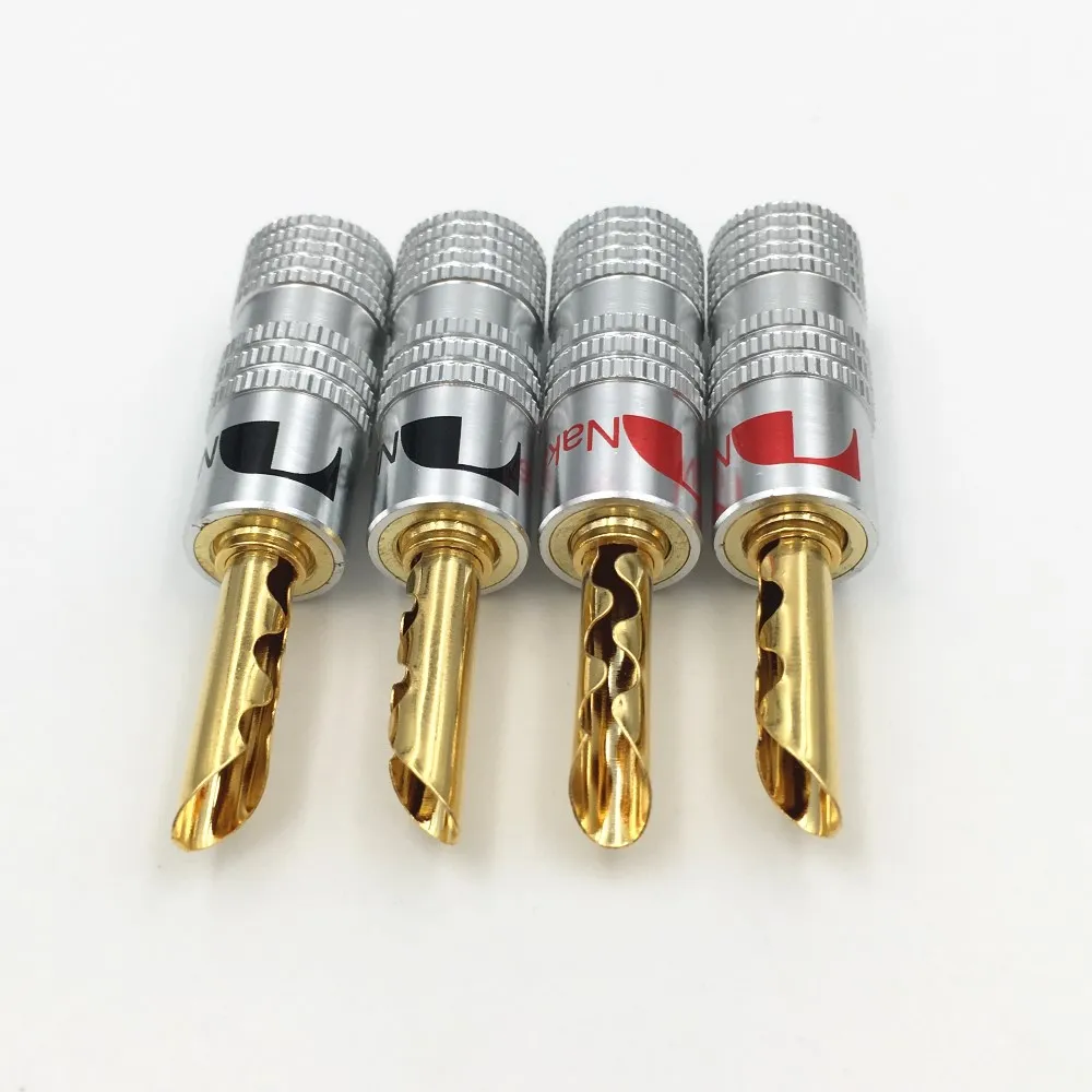 8 шт 24K позолоченный аудио Nakamichi BFA Бесшумная трубка провода 4 мм разъем для