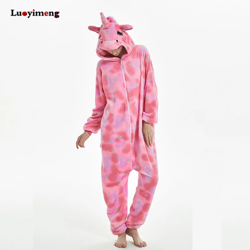 Новая Пижама с единорогом Kugurumi для взрослых и женщин пижама животными теплая