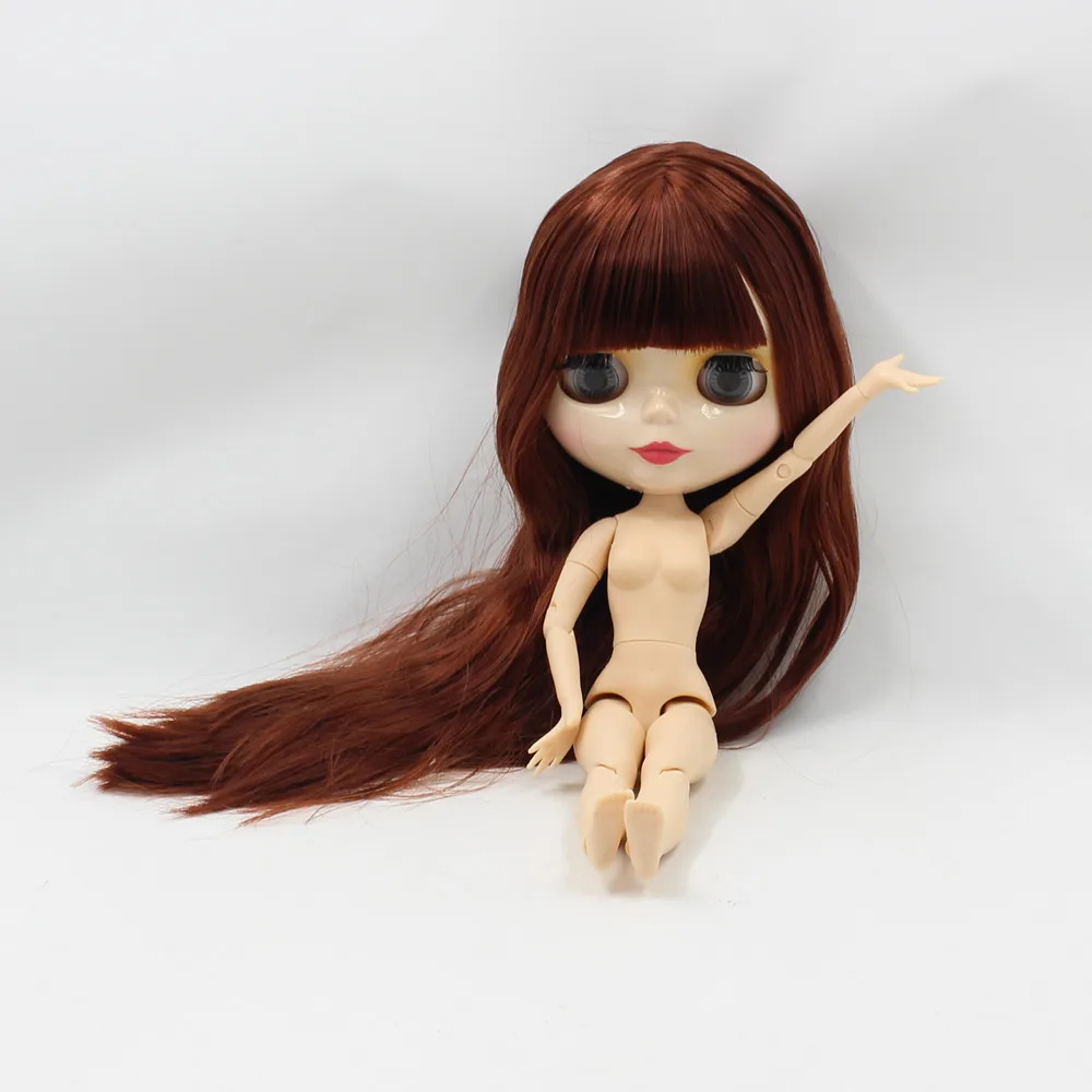 Кукла ICY DBS Blyth красные прямые длинные волосы для суставов блестящее лицо белая