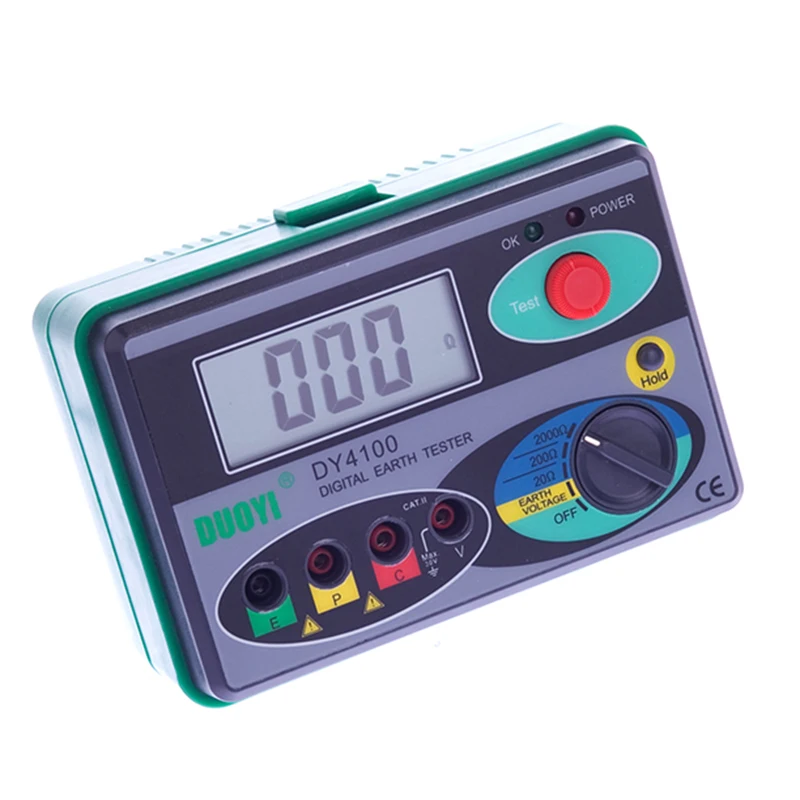 Megohmmeter 0 2000 Ом настоящий цифровой тестер земли DY4100 Измеритель сопротивления