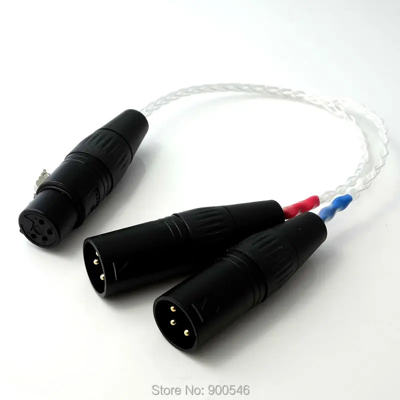 2х 3-контактный XLR папа сбалансированный к 4-контактный Женский аудио адаптер для