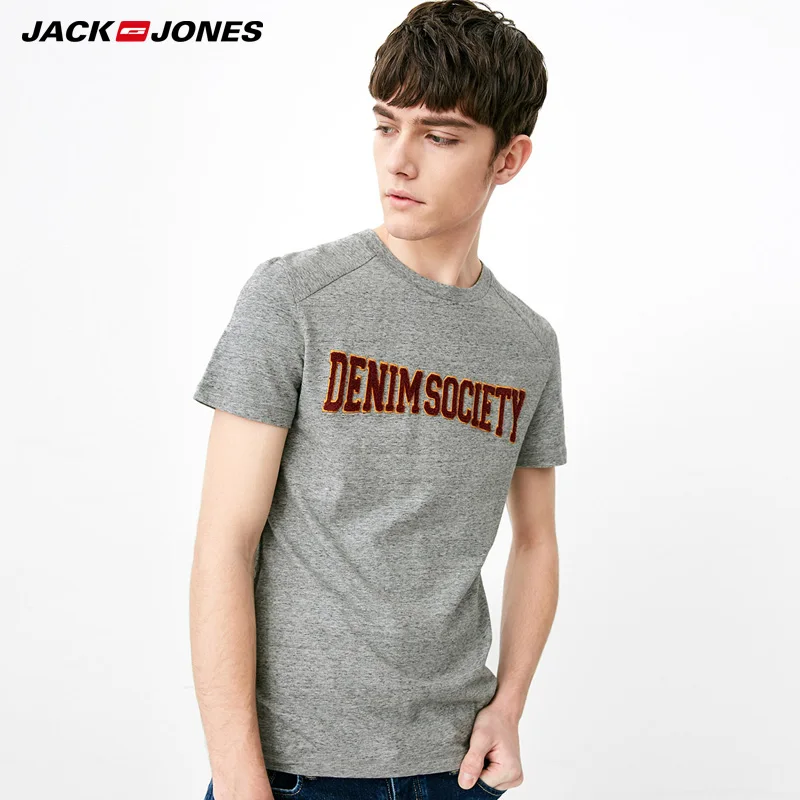 Jack Jones Бренд 2018 Новинка Мужская Футболка с Хлопка 100% Нательный Фасон Повседневный
