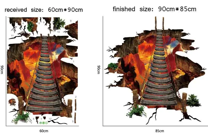 Абстрактное космическое пространство 3D напольная наклейка домашний декор Детская комната Спальня Настенная Наклейка