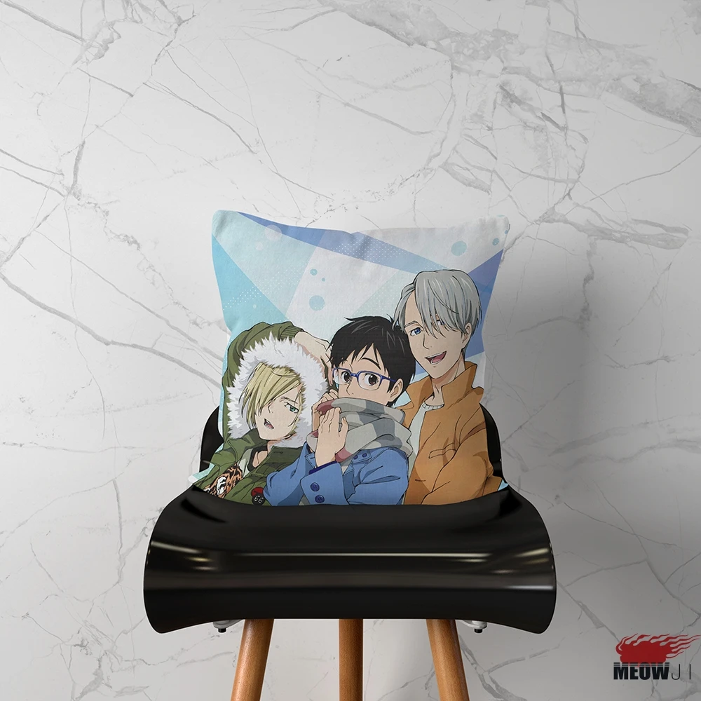 Чехол-наволочка для подушки с рисунками из аниме "Yuri on Ice", разные размеры