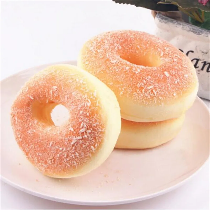 Children Food Pretend Play Kitchen Toys Squishy Bagels Bread Fake Cabinet Furnish