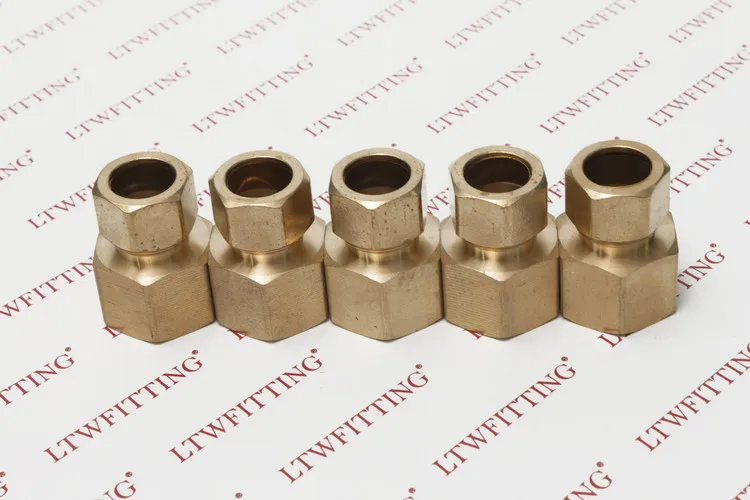 LTWFITTING латунь 5/8 &quotOD x 3/4&quot Женский NPT компрессионный соединитель фитинг |