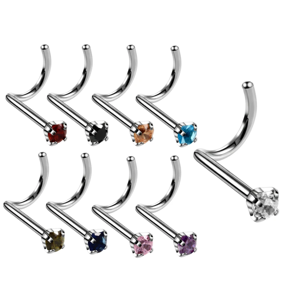 

9pcs/lot 20G Steel Crystal Nose Piercings Ear Piercing Nariz Tiny Earrings Piercing Pour Nez Nose Rings Body Jewelry Piercing