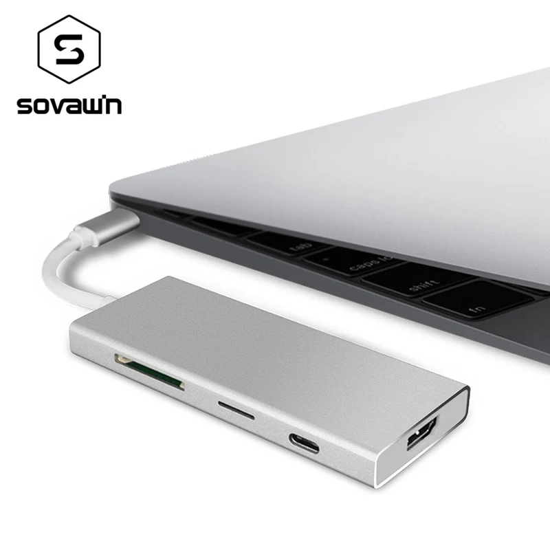 USB Type C 4k к концентратору 3 0 и HDMI для Macbook Pro TF Sd кардридер док станция