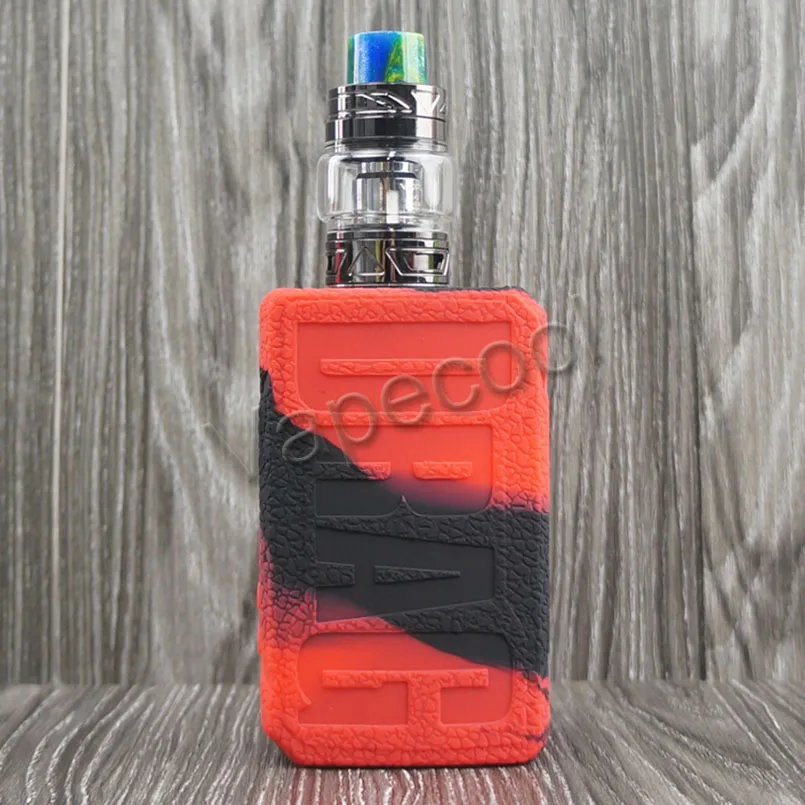 black red Чехол с текстурой для VOOPOO DRAG 2 177W TC BOX MOD, противоскользящий силиконовый чехол, кожный деколь, подходит для Vape VOOPOO DRAG V2 - Цвет: black red