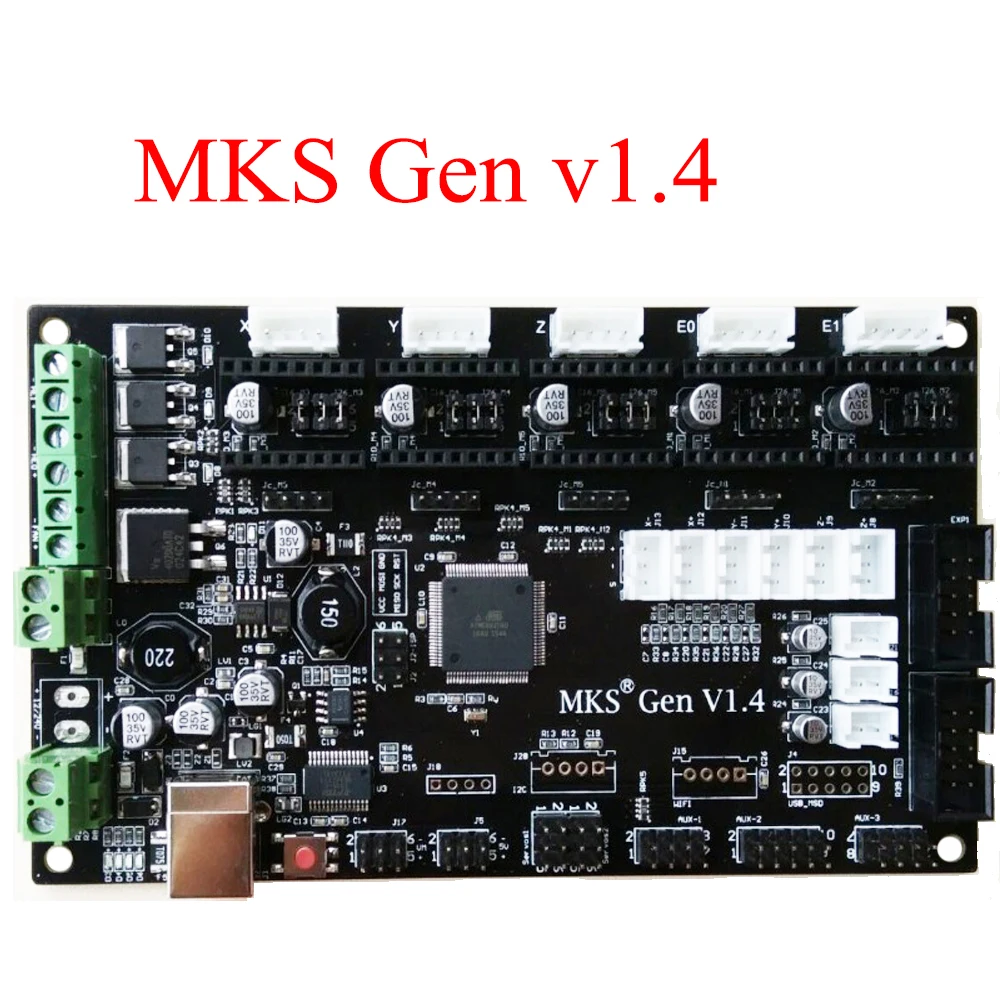 MKS Gen V1.4 3d принтер комплект с MKS Gen V1.4 RepRap плата управления+ 5 шт. A4988 Драйвер/TMC2100/DRV8825+ 12864 ЖК-дисплей для 3d принтера