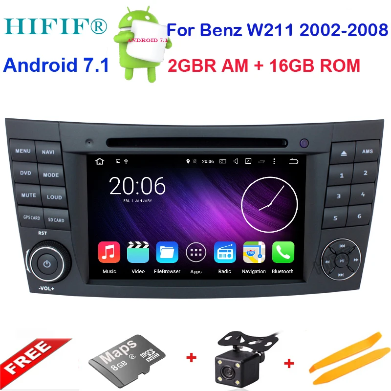 Автомобильный DVD плеер с GPS для Mercedes Benz W211 E Class W219 CLS E220 Android 7 1 Радио BT 2 Гб ОЗУ + 16 ПЗУ