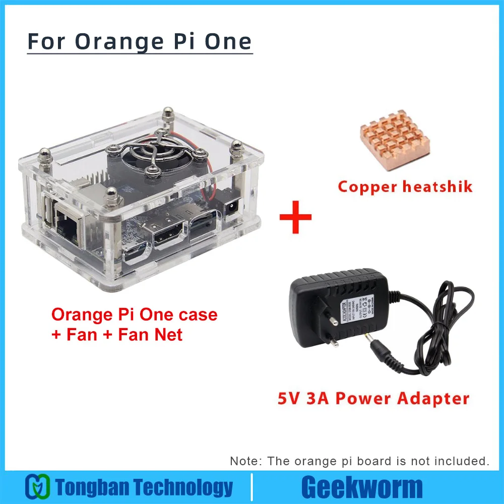 Блок питания Orange Pi One DC 5 В 3 А с вилкой европейского стандарта + акриловый чехол