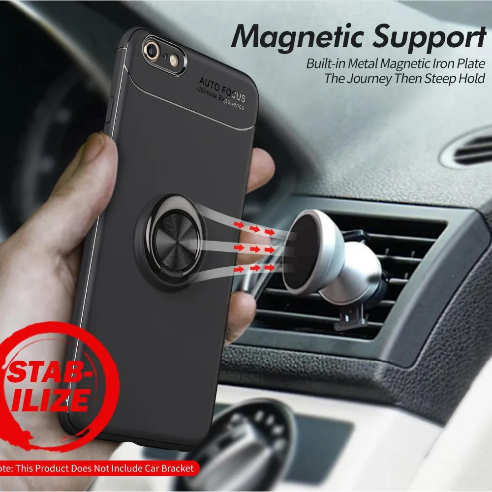 Soft TPU Case For iPhone 7 8 X Xs XR Max Auto Focus Invisible Ring Holder cover 7plus 6s Plus free shipping |