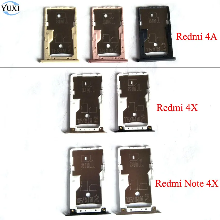

YuXi 1 шт. золотой, розовый, золотой, черный адаптер для Sim-карты, держатель слота для sim-карты, замена для Xiaomi Redmi 4A 4X Note 4X