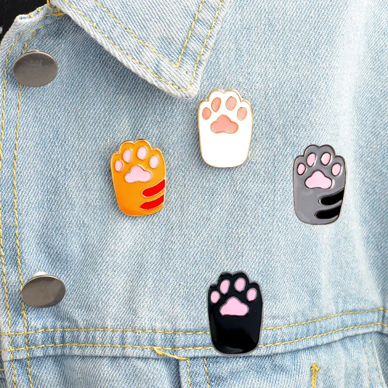 1 шт. Милая кошачья лапа брошь значок для одежды металлическая украшение на