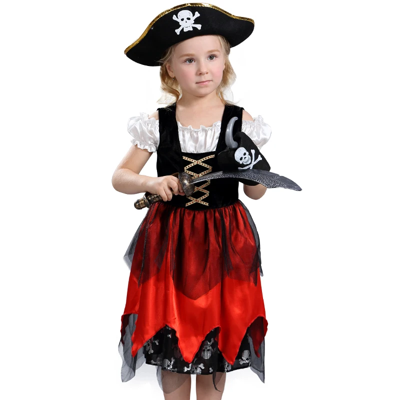 Потрясающий костюм на Хэллоуин для девочек пирата Детская Одежда пиратов|halloween