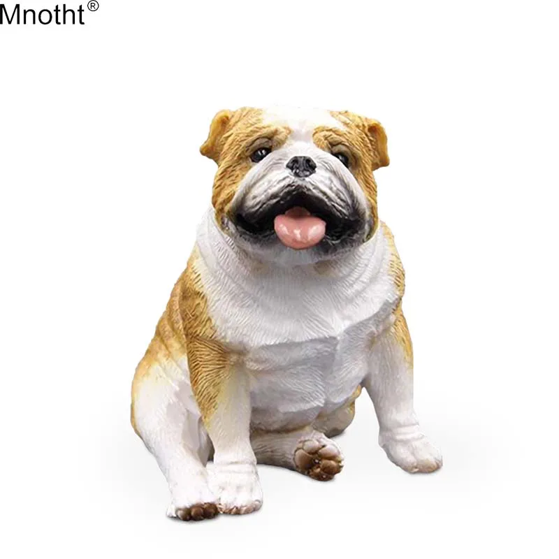 

Mnotht Mini Dog Model 1/6 Emulation British Bulldog Resin Simulation for Action Figure Toy Scene Accessory Collection Gift m3n