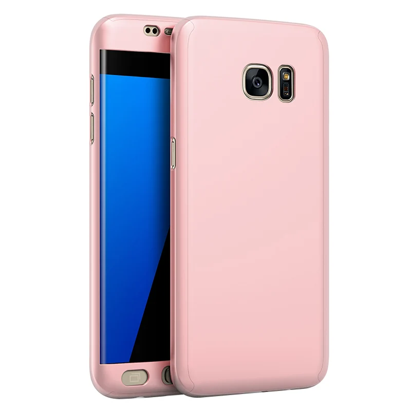 Шелковистые для Samsung S7 Edge чехол 360 градусов Полная защита 5.5 дюймовый Жесткий