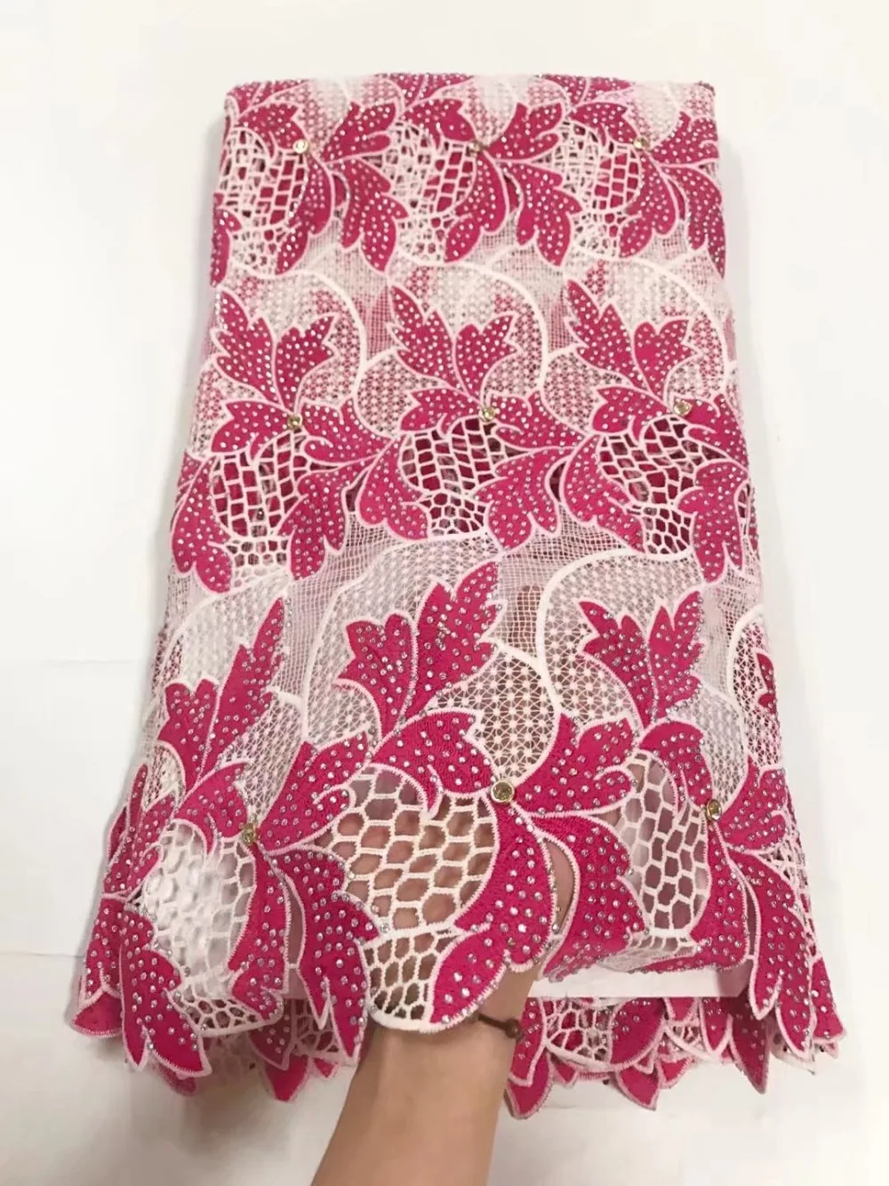 Высокое качество Французский Кружево Ткань Новинка 2017 года Дизайн цветок сухой