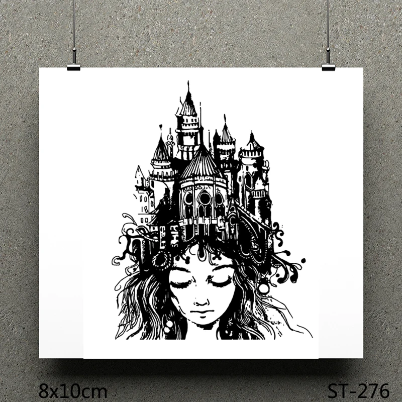 

AZSG Famous Building / Quiet Girl Silicone Clear Stamps/Seals For Scrapbooking DIY Clip Art / Album Decoration Stamps Crafts