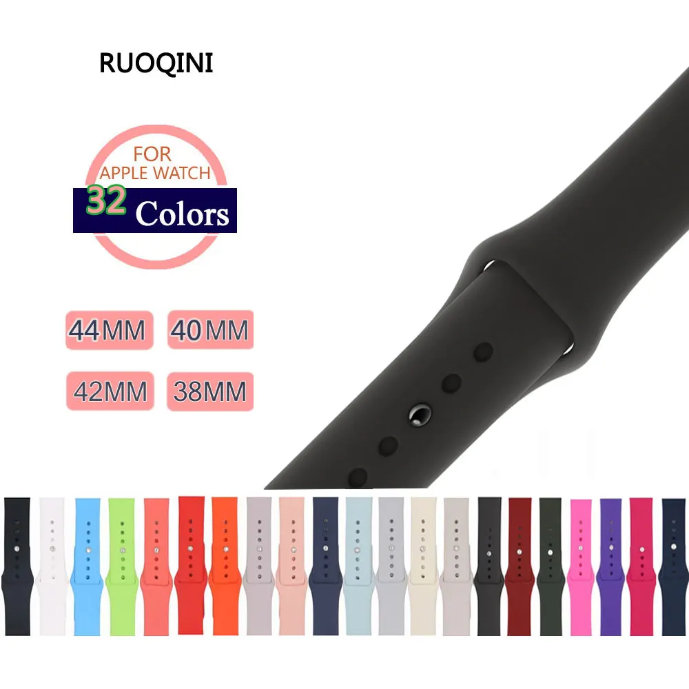 Soft Silicone Replacement Sport Band For Apple Watch Series4/3/2/1 44mm 40mm 42mm 38mm Wrist Bracelet Strap | Наручные часы