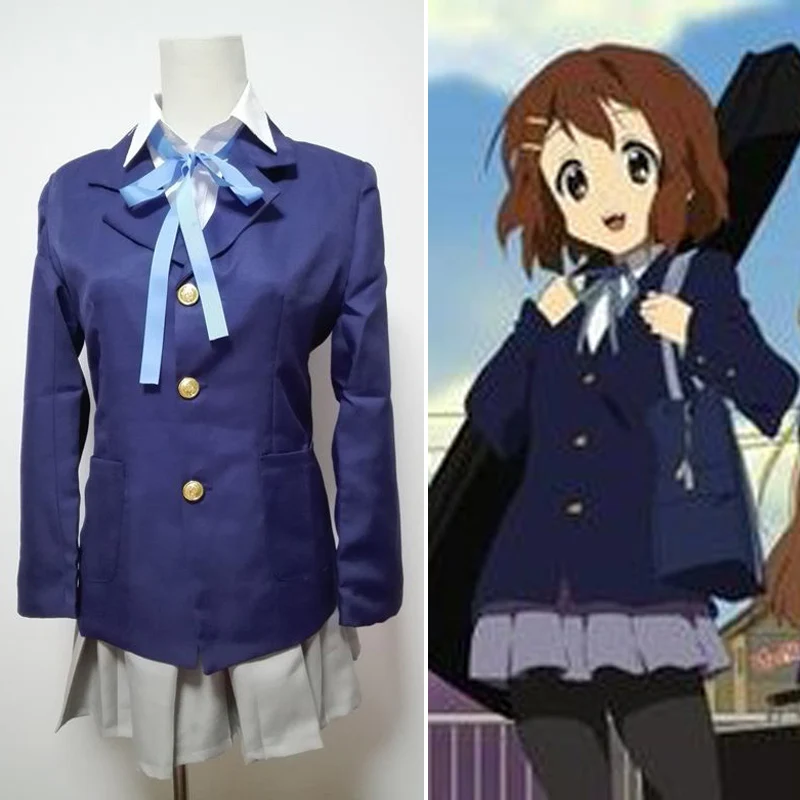 K on Hirasawa Yui Адзуса Накано Akiyama Mio Хэллоуин Косплей Костюмы Зимняя школьная форма