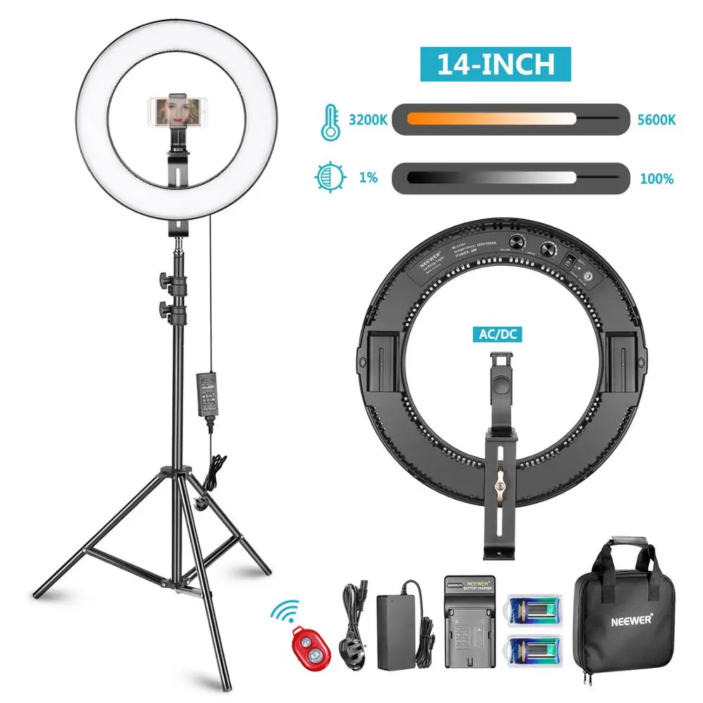 Neewer 14 дюймовый наружный Dimmable bi цвет SMD СВЕТОДИОДНЫЙ кольцевой светильник ing