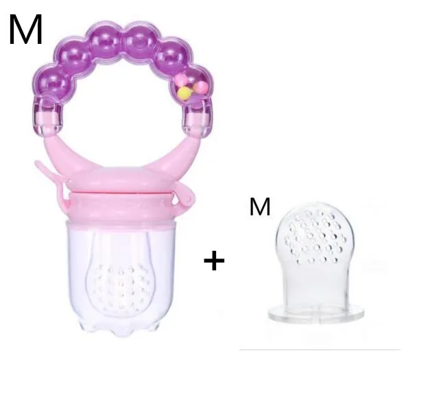 purple M 1 шт., бутылочка для свежего питания, Детская соска для кормления детей, фрукты, овощи, соски для кормления, безопасная детская соска, соска для детей 3-12 месяцев - Цвет: purple M