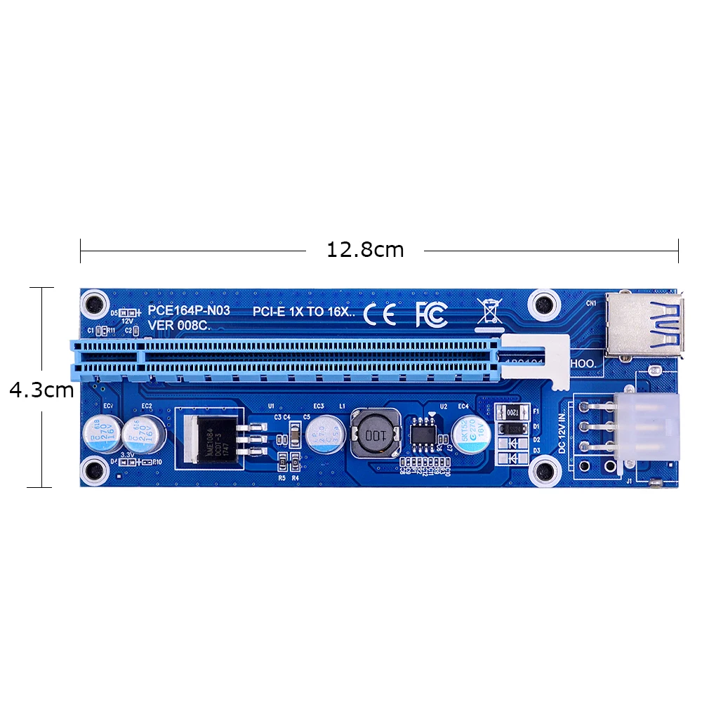 CHIPAL синяя Райзер-карта PCI-E M.2 к USB 3 0 NGFF M Key PCIE 16X 1X удлинитель с 6-контактным питанием