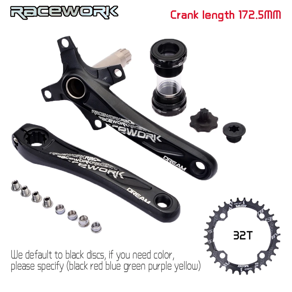 Fahrrad kurbel kettenblatt 104BCD MTB велосипед Kurbel алюминиевый Legierung Mit Boden Kurbel 170 мм platte rot 32 T 34 T 36 T 38 T - Цвет: 172.5 and 32T
