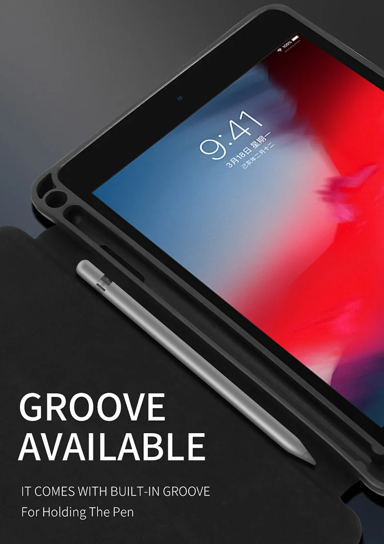 Флип-чехол для Apple iPad Mini 5 из кожи ПУ и ТПУ Защитная подставка смарт-авто сна/Пробуждение Крышка планшета с держателем карандаша